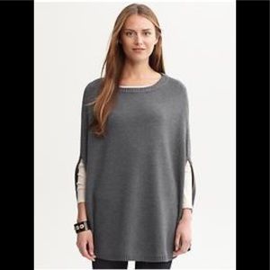 EUC Banana Republic Grey Merino Poncho